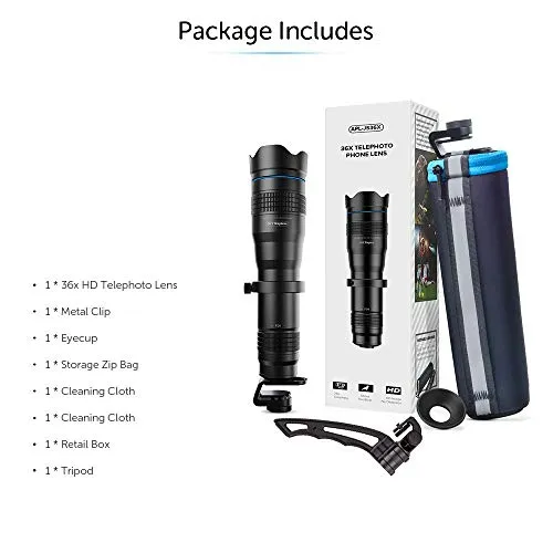 High Power 36x HD Telephoto Lens with Tripod for smart phones