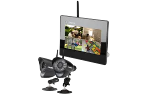 Home monitoring system with 2 wireless cameras