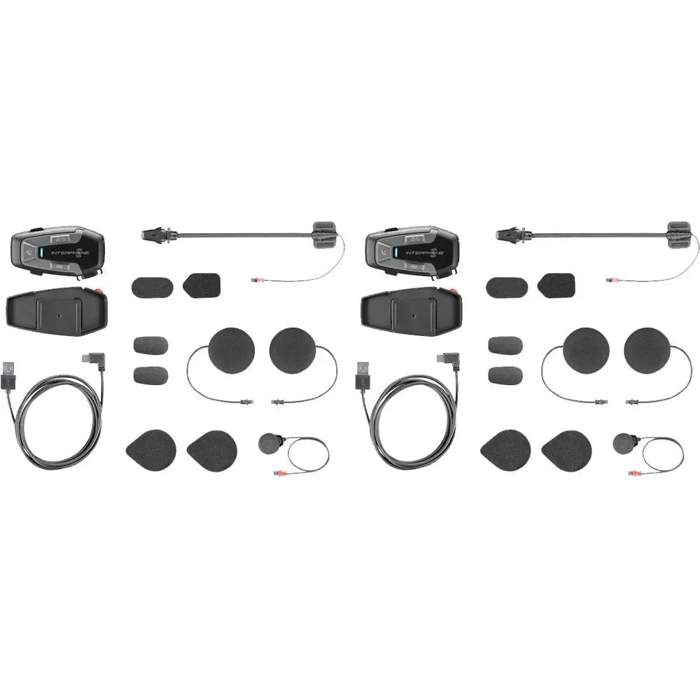 Interphone Ucom 6R Bluetooth Intercommunication System Black - Twin Pack