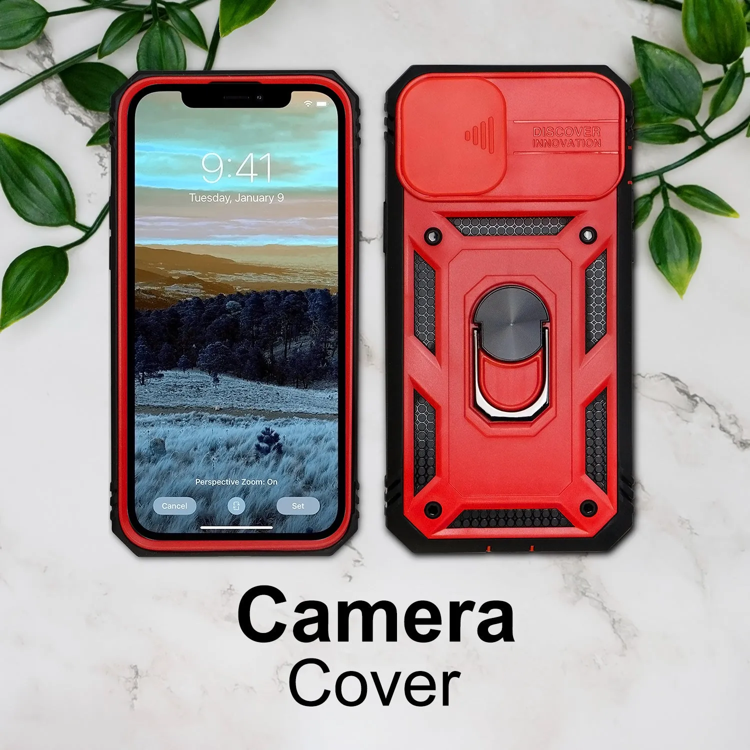 iPhone 11 Case - Heavy-Duty, Ring Holder, Camera Cover, Card Slot