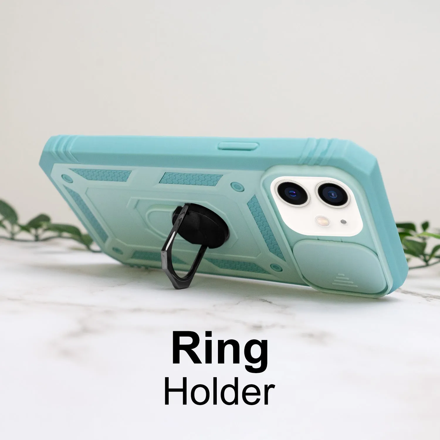 iPhone 11 Case - Heavy-Duty, Ring Holder, Camera Cover, Card Slot