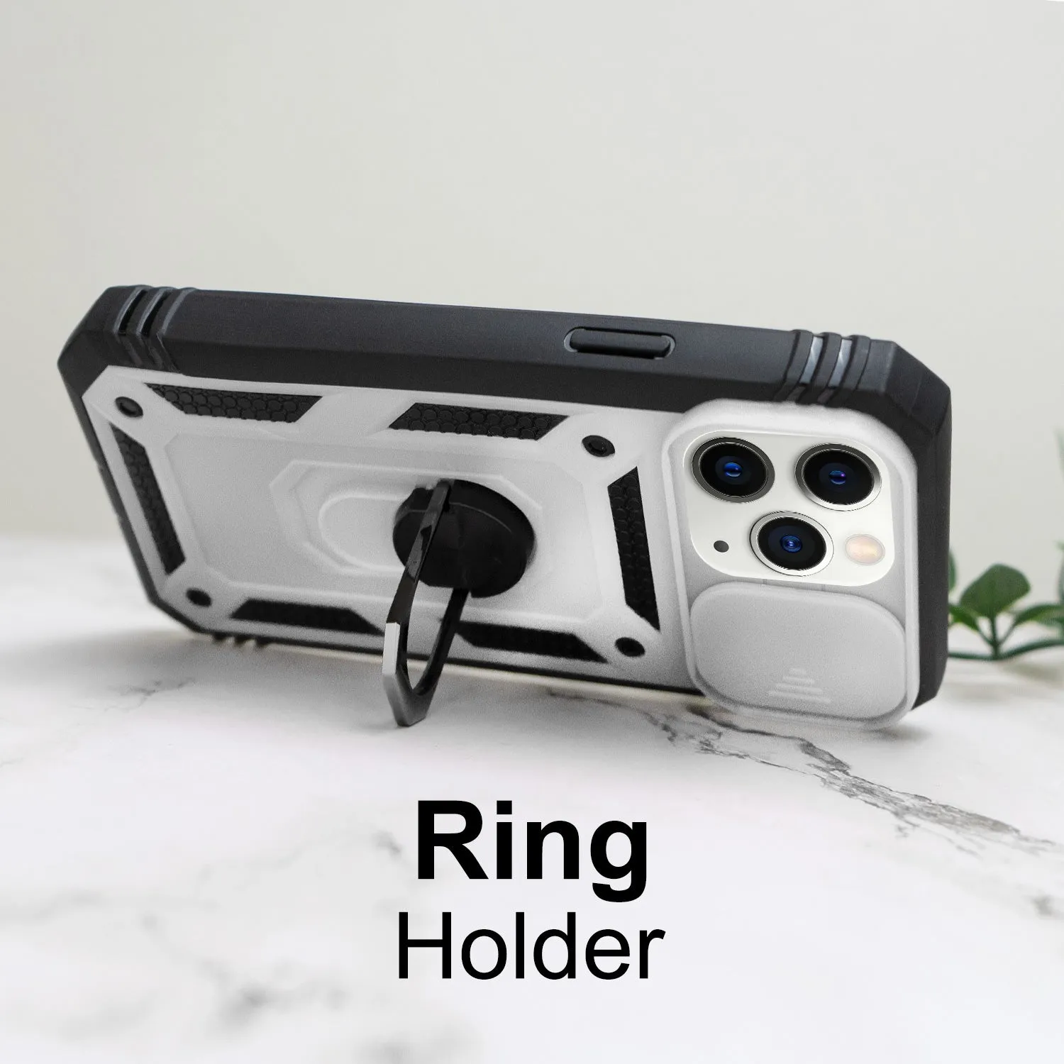 iPhone 11 Pro Case - Heavy-Duty, Ring Holder, Camera Cover