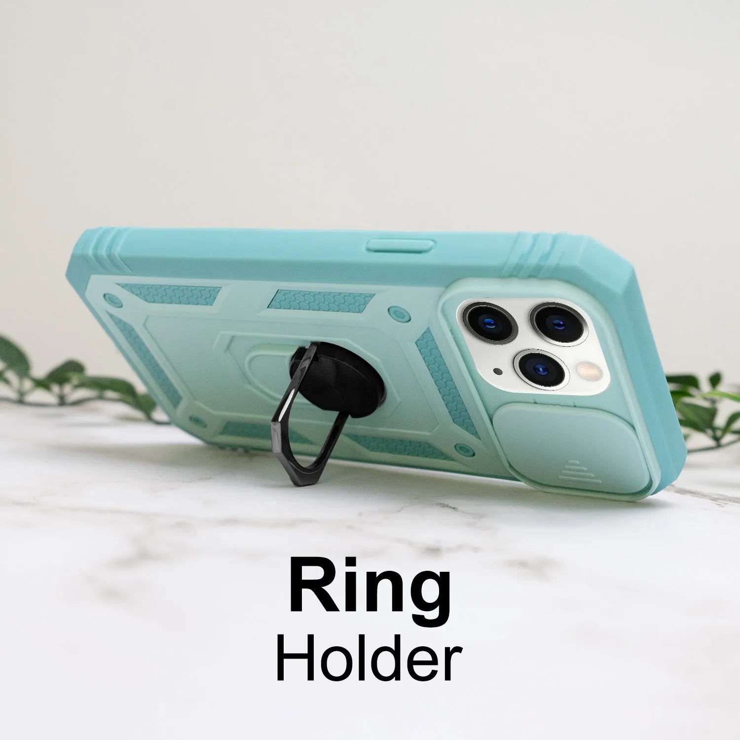 iPhone 11 Pro Case - Heavy-Duty, Ring Holder, Camera Cover