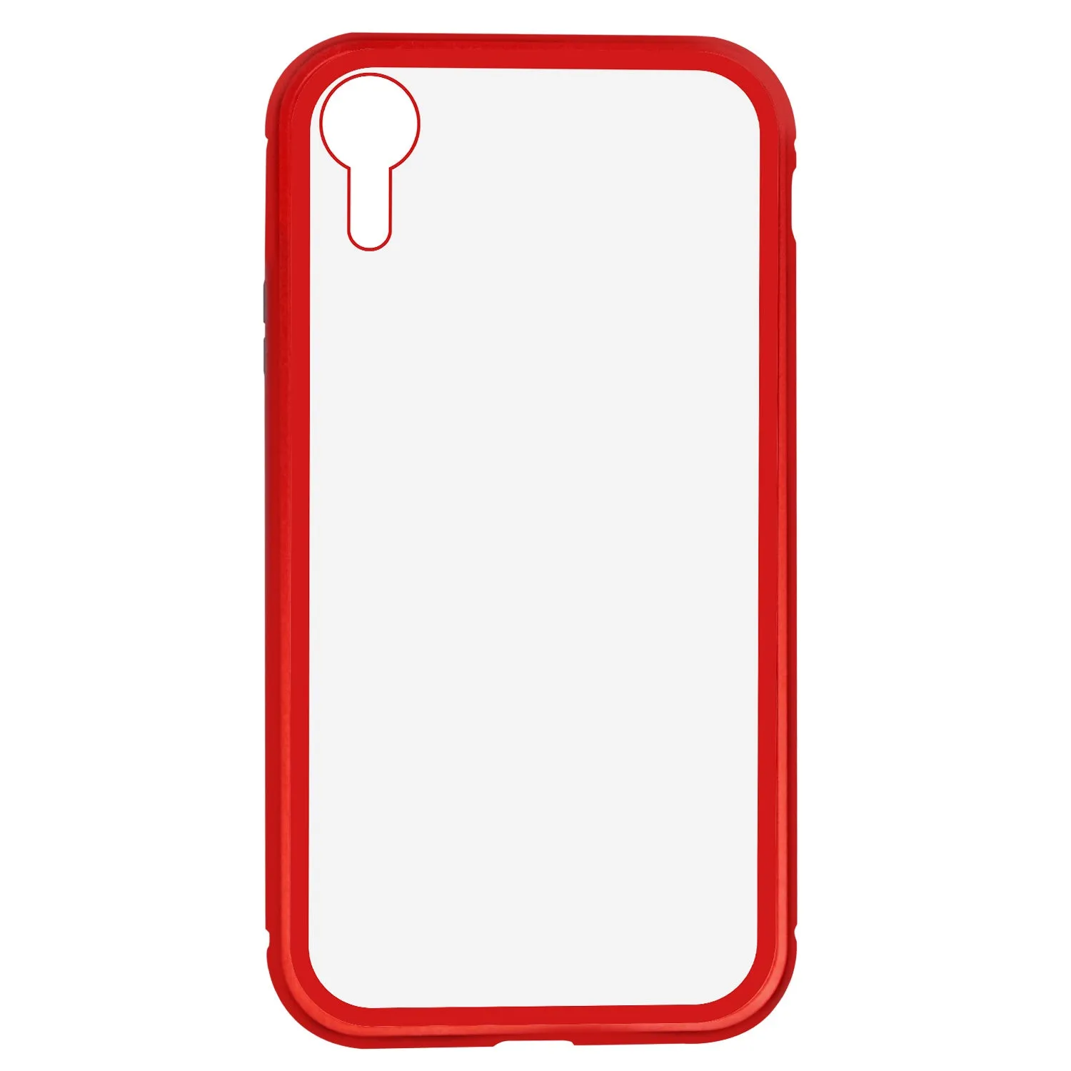 iPhone XR Case -  Magnetic Frame, Tempered Glass Back