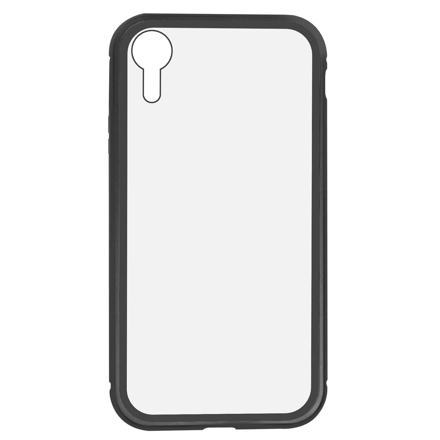 iPhone XR Case -  Magnetic Frame, Tempered Glass Back