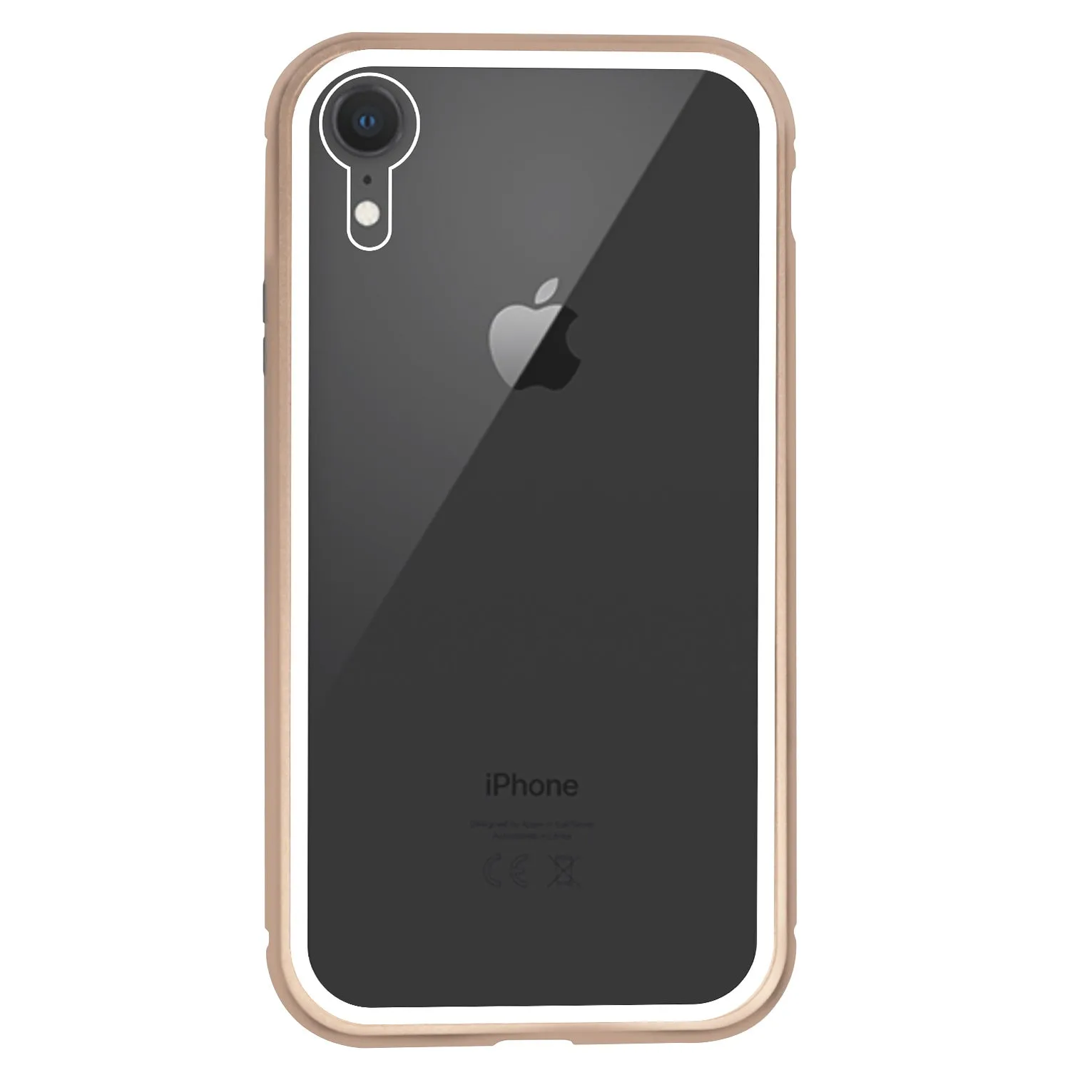 iPhone XR Case -  Magnetic Frame, Tempered Glass Back