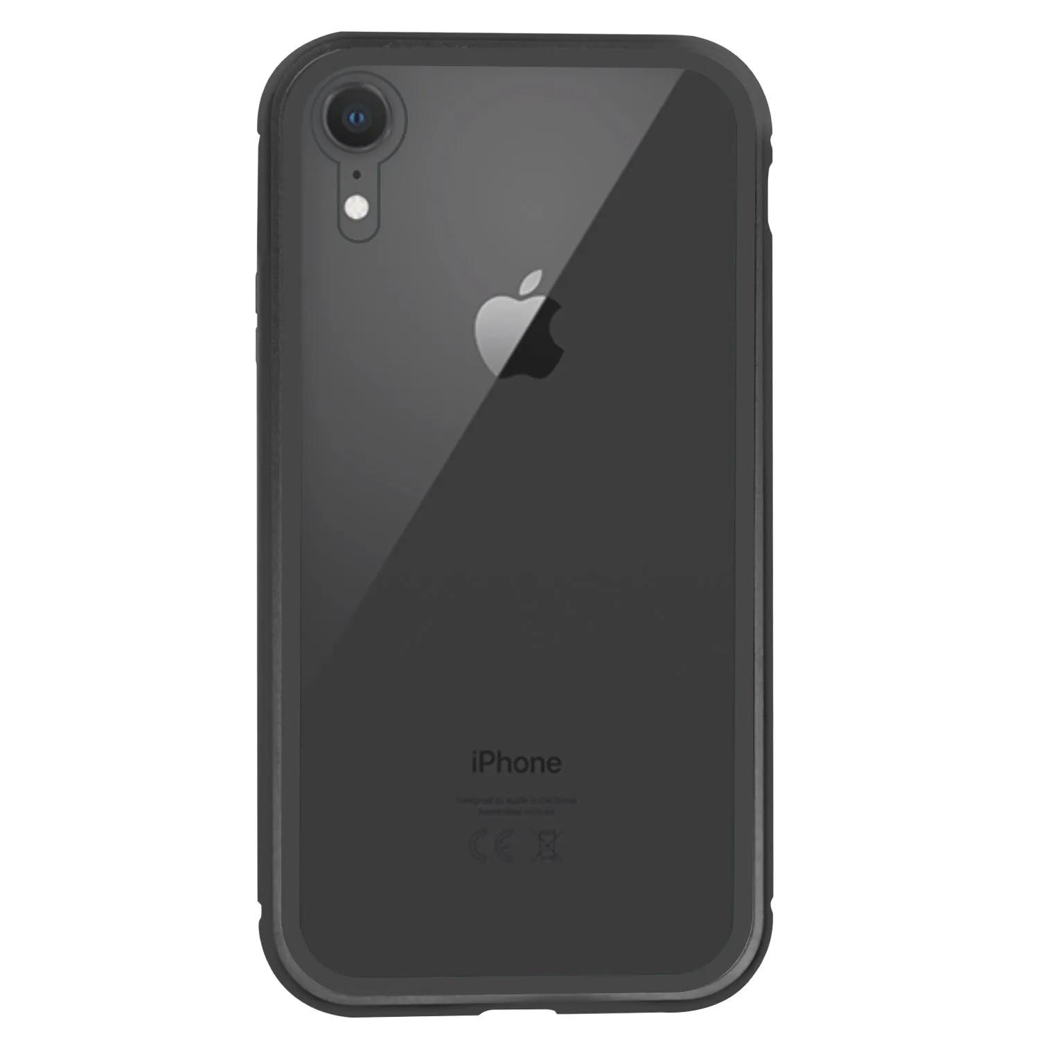 iPhone XR Case -  Magnetic Frame, Tempered Glass Back