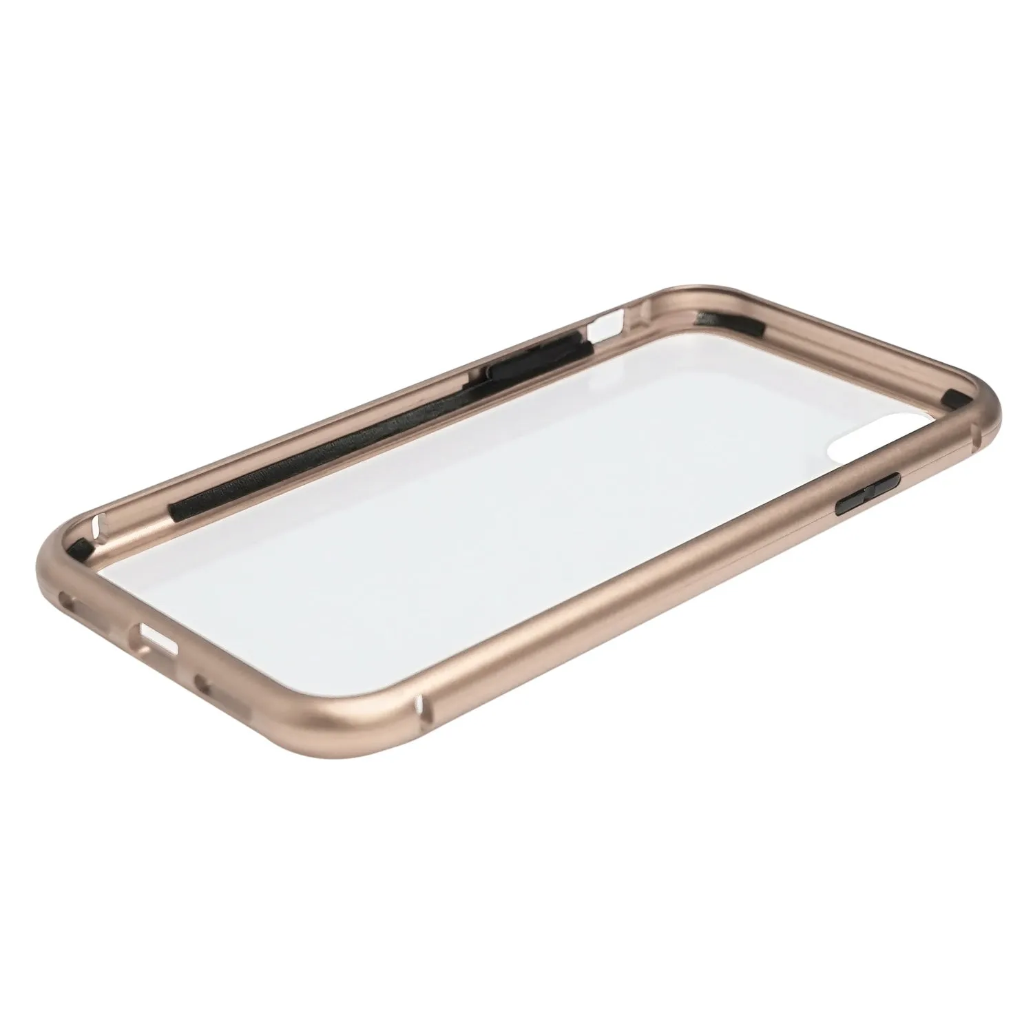 iPhone XS Max Case -  Magnetic Frame, Tempered Glass Back