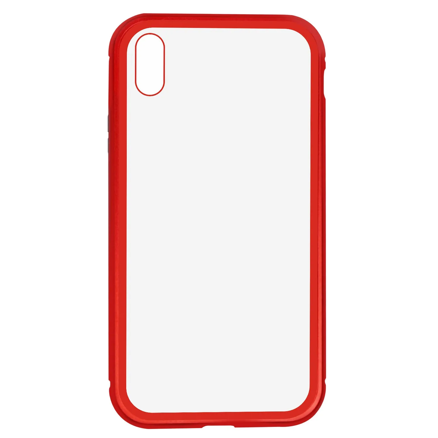 iPhone XS Max Case -  Magnetic Frame, Tempered Glass Back