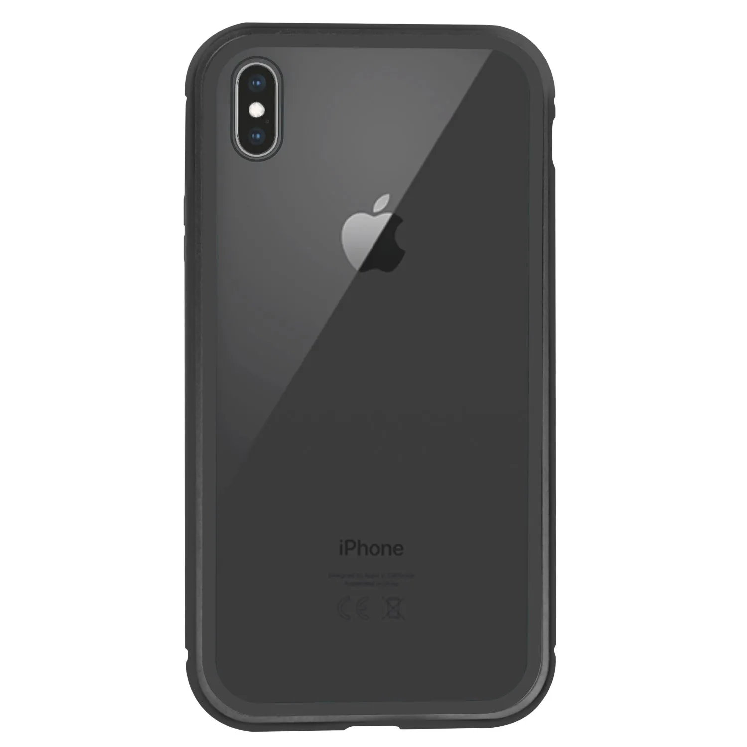 iPhone XS Max Case -  Magnetic Frame, Tempered Glass Back