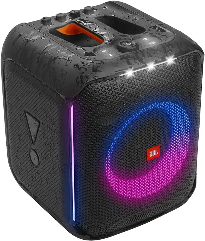 JBL Partybox Encore Portable Party Speaker with Digital Wireless Mic, 100W Powerful Sound, Dynamic Light Show, IPX Splash Proof, 10 Hours of Playtime, Multisource Playback