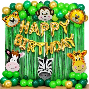 Jungle Theme Birthday Decoration - 49 Pcs, Birthday Decoration Items For Boy, Girl