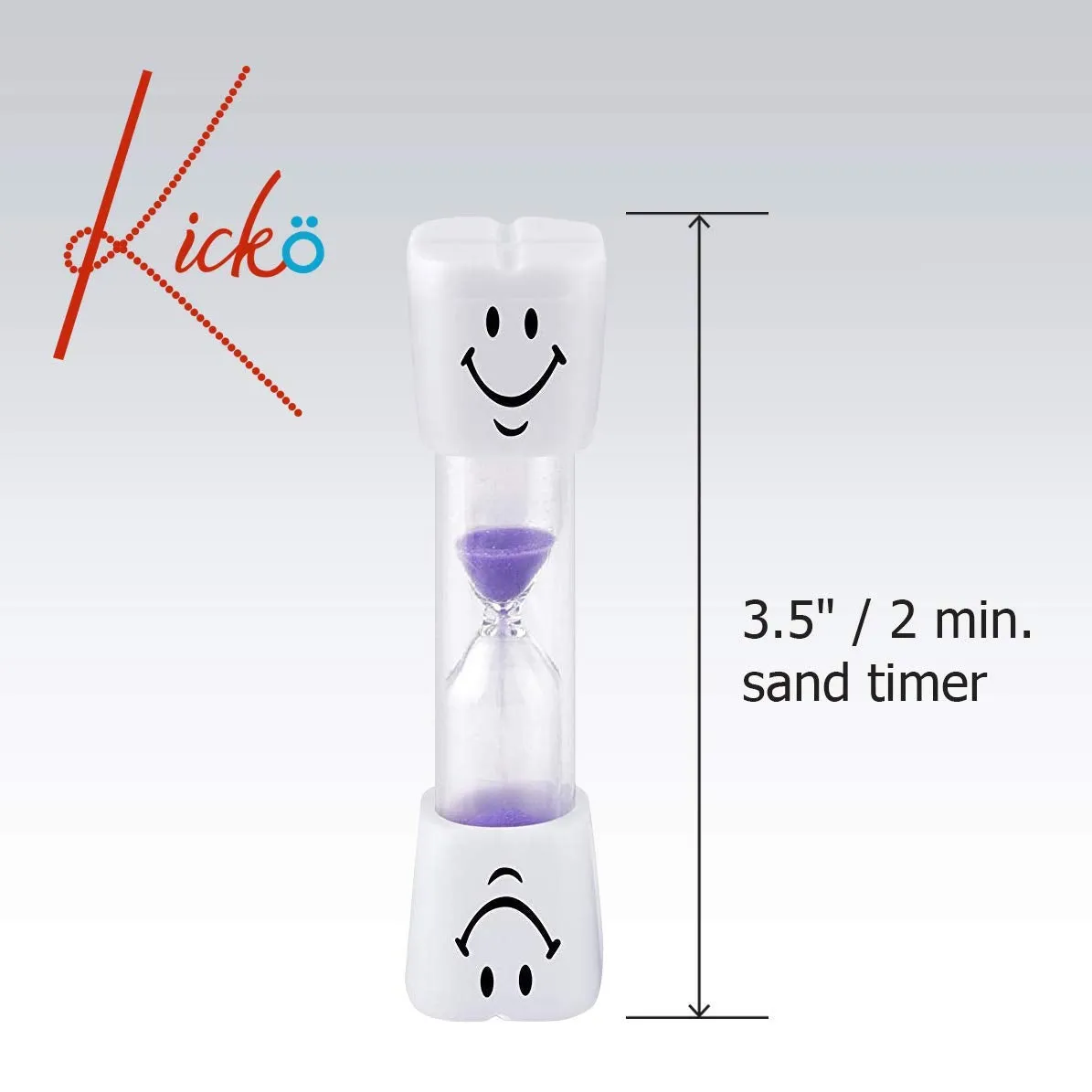 Kicko Hourglass Sand Timer - 72 Pack Dental Cleaning Kits - Assorted - 2 Minute Sandglass