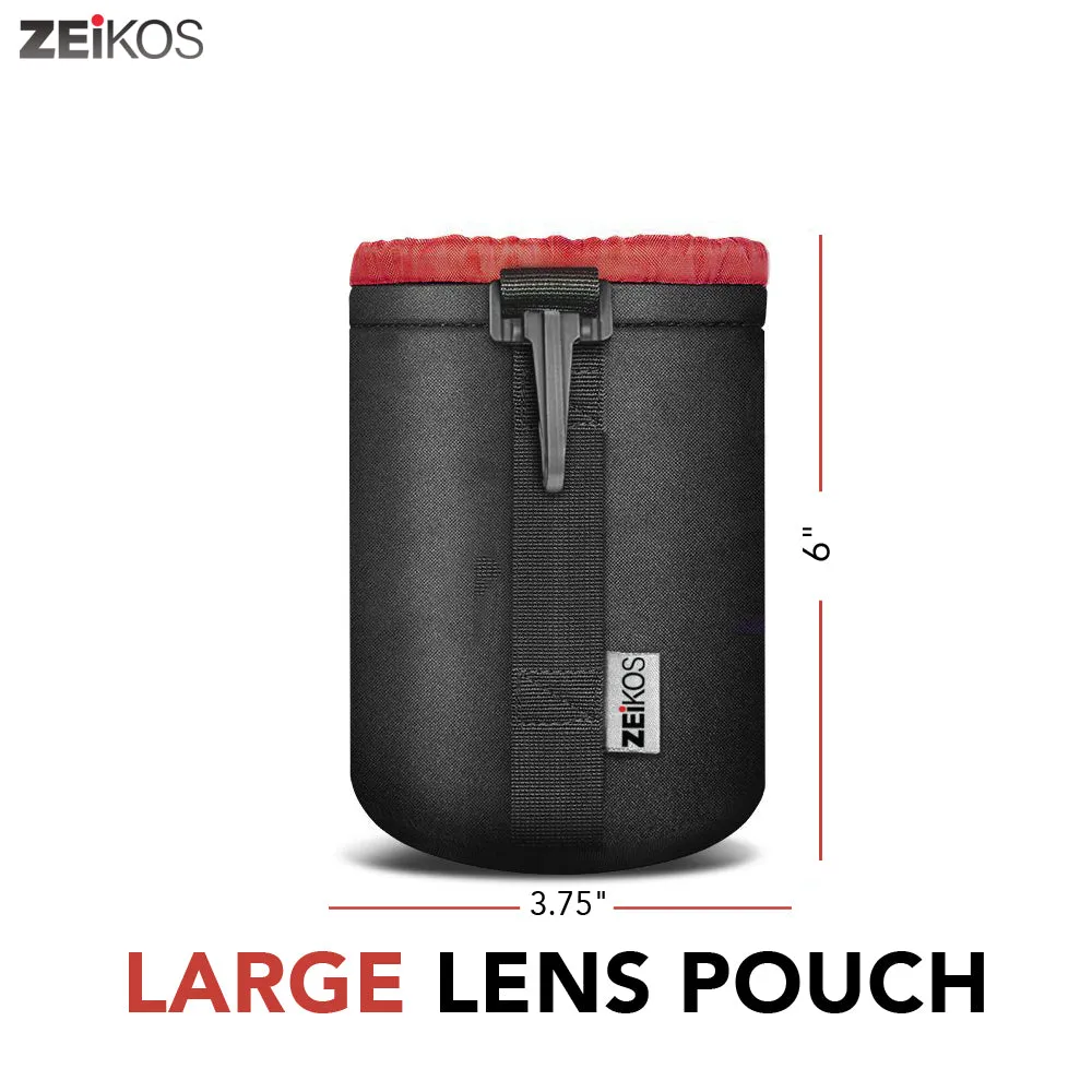 Lens Case, Large Size, Thick Protective Neoprene Pouch