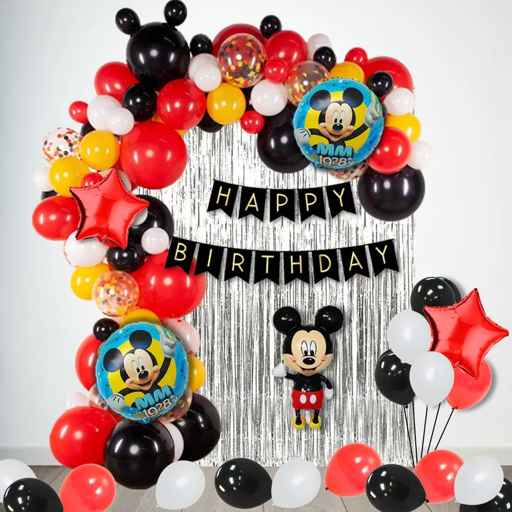 Mickey Mouse Birthday Decoration Kit 100 Pcs - Balloon Bday Decoration