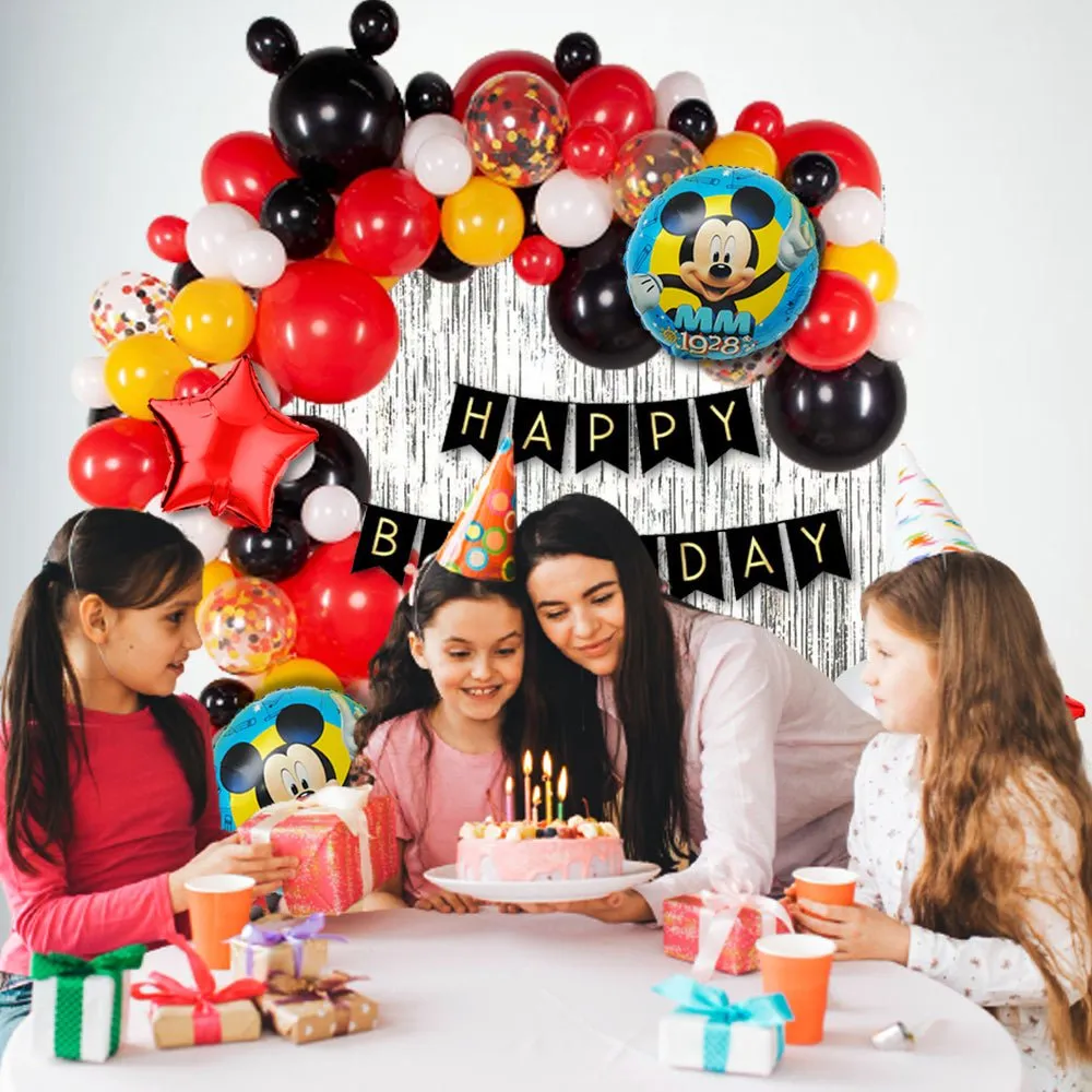 Mickey Mouse Birthday Decoration Kit 100 Pcs - Balloon Bday Decoration