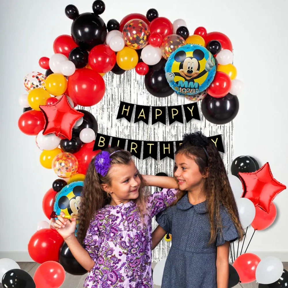 Mickey Mouse Birthday Decoration Kit 100 Pcs - Balloon Bday Decoration