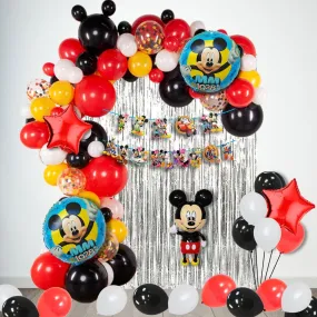 Mickey Mouse Birthday Decoration Kit 100 Pcs - Bday Decoration