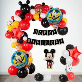 Mickey Mouse Birthday Decorations Items 99Pcs - Balloons for Bday Decoration