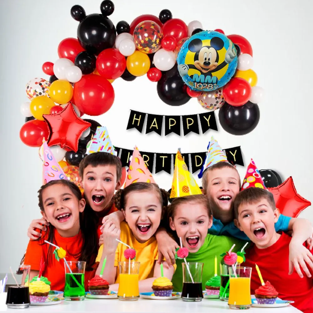 Mickey Mouse Birthday Decorations Items 99Pcs - Balloons for Bday Decoration