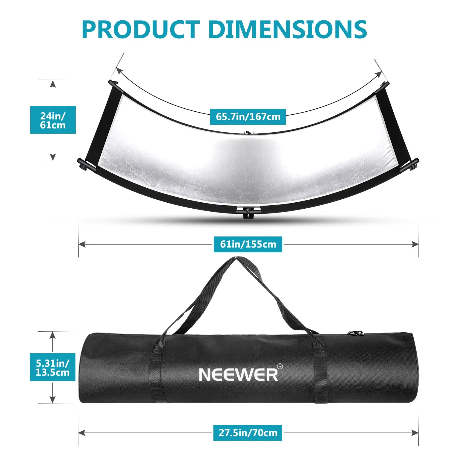 NEEWER 155 x 61cm Clamshell Light Reflector Diffuser