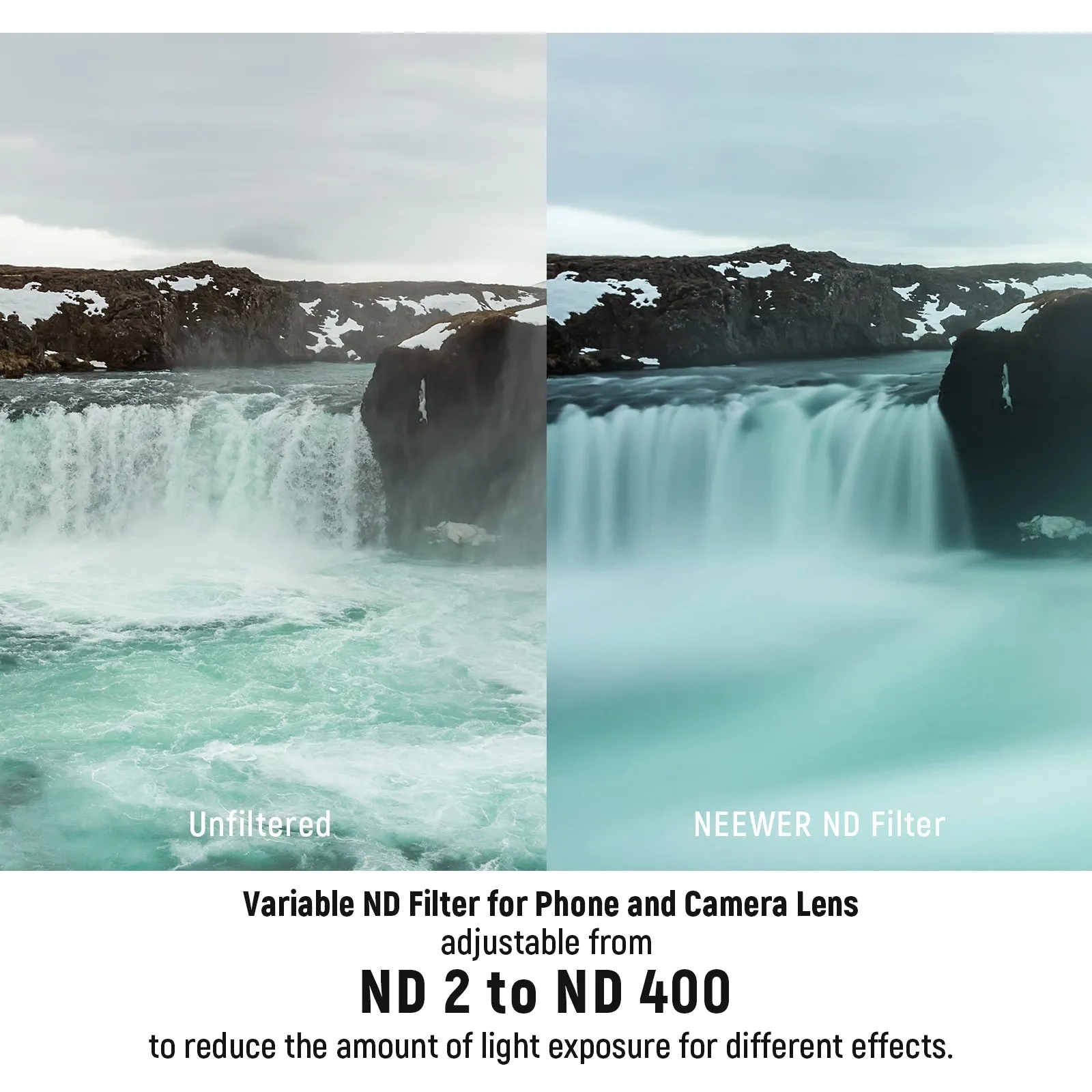 NEEWER 37mm Clip On ND2-ND400 Phone Camera Lens Filter Kit