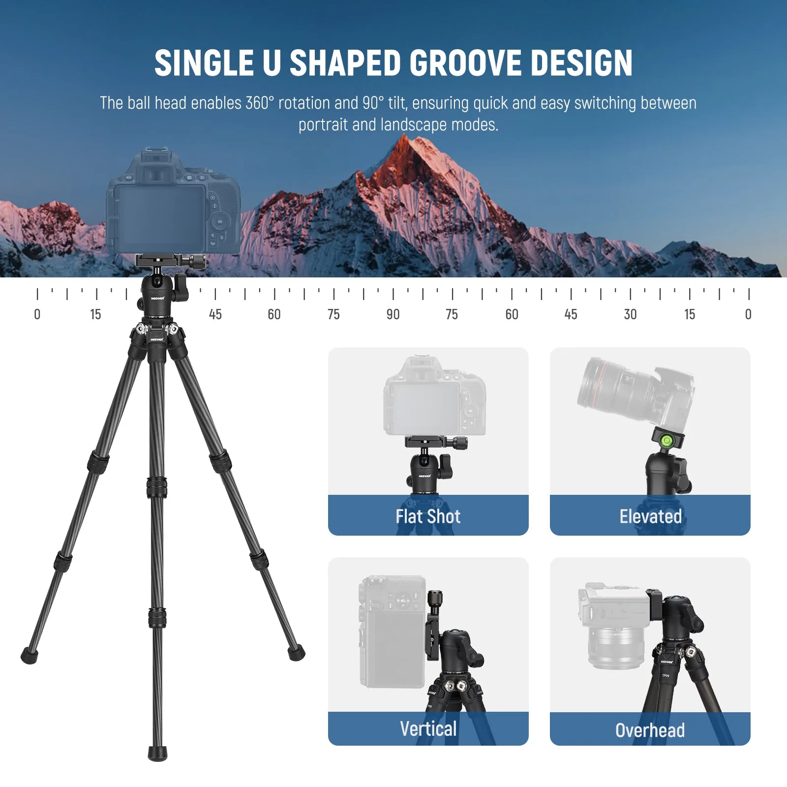 NEEWER TP09 20" Carbon Fiber Mini Tripod