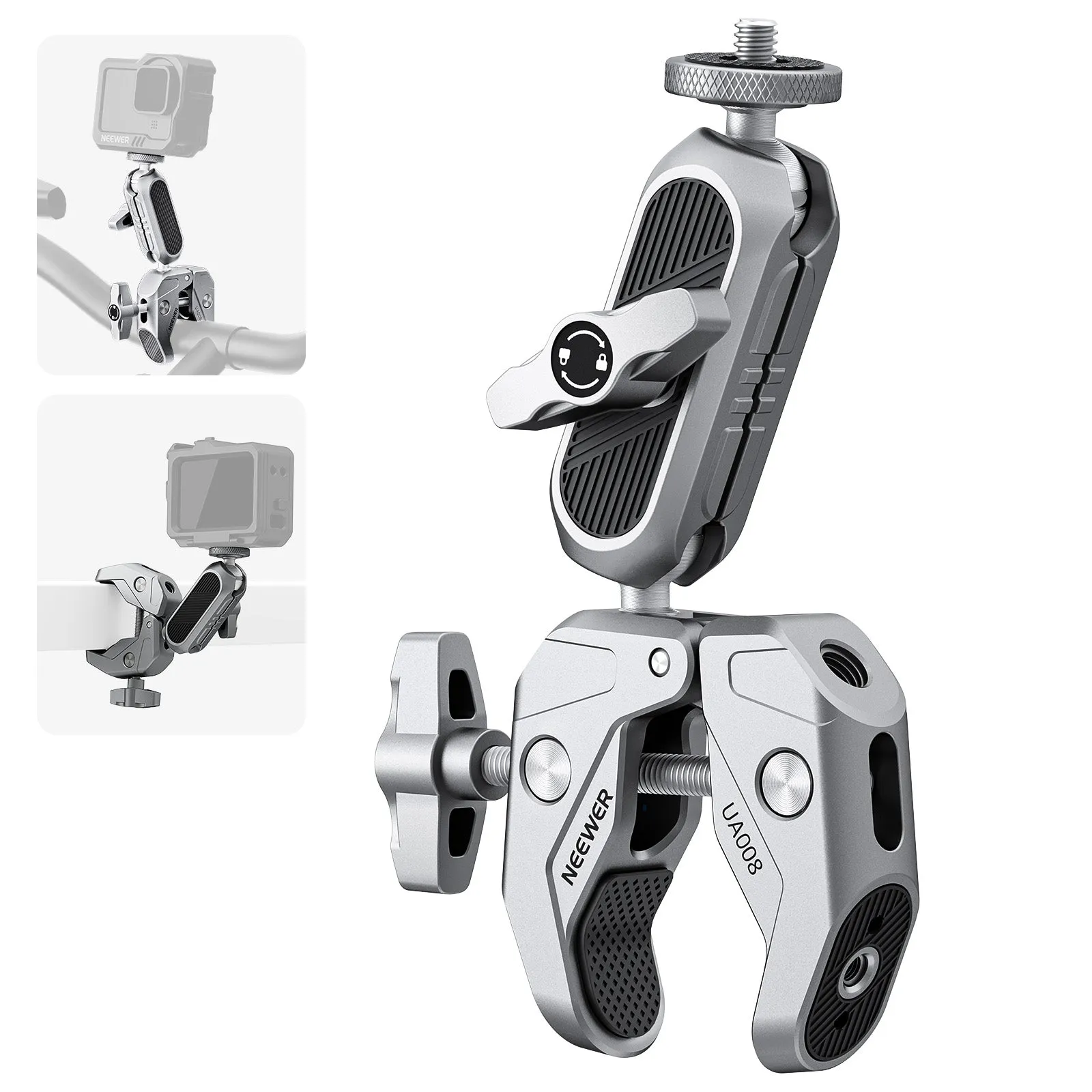 NEEWER UA008 Super Clamp with 3" Dual Ballhead Magic Arm