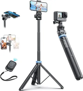 [Newest] 62" Selfie Stick Tripod with Remote - Kaiess Tripod for Iphone, High Strength Legs & Extendable Tube Tripod Stand, Fit for Iphone 13 Pro Max/13 Pro/12 Pro Max/Samsung S22/Camera/Gopro