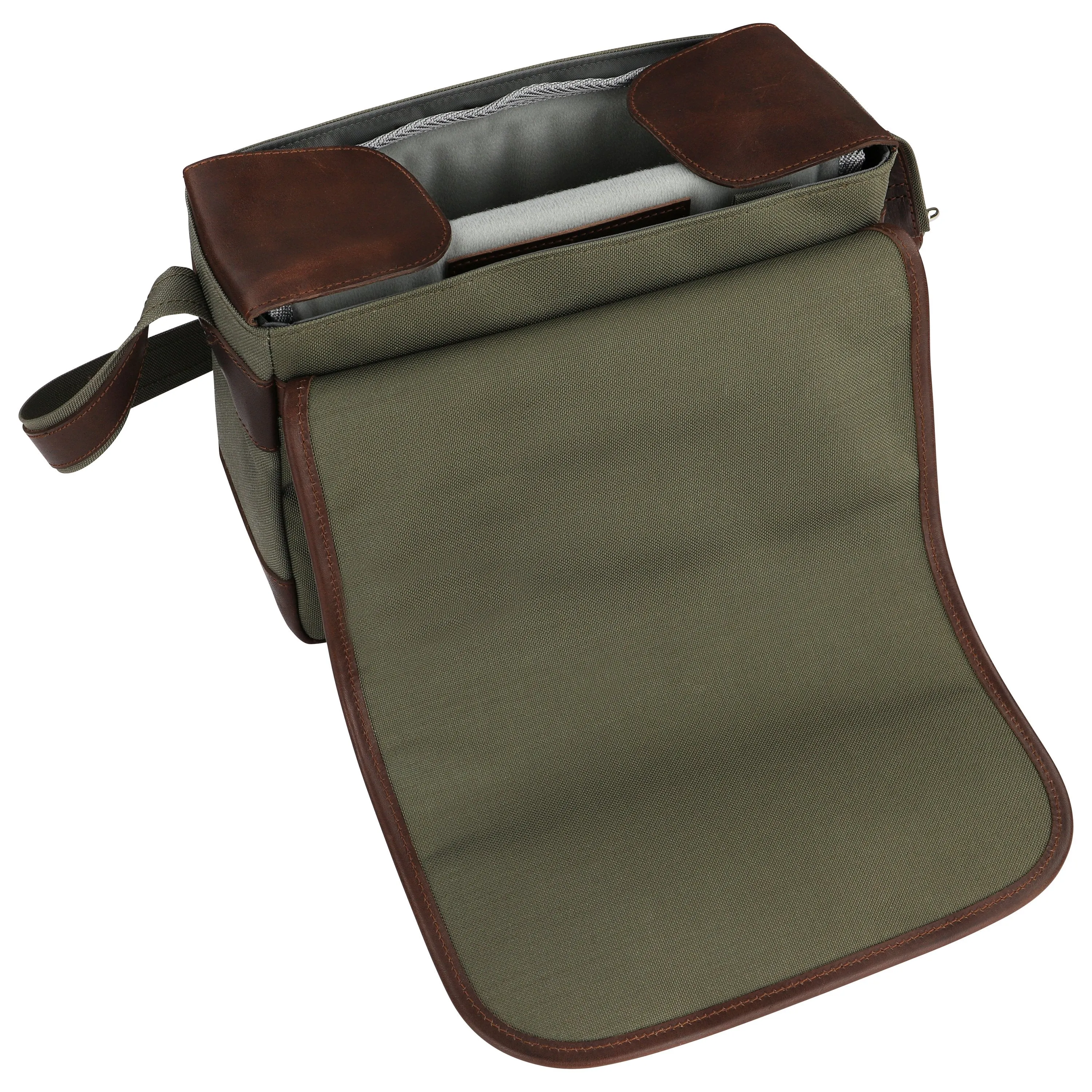 Oberwerth Freiburg Medium Photo Bag - Cordura/Leather - Olive/Dark Brown