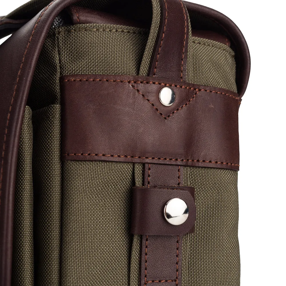 Oberwerth Freiburg Medium Photo Bag - Cordura/Leather - Olive/Dark Brown