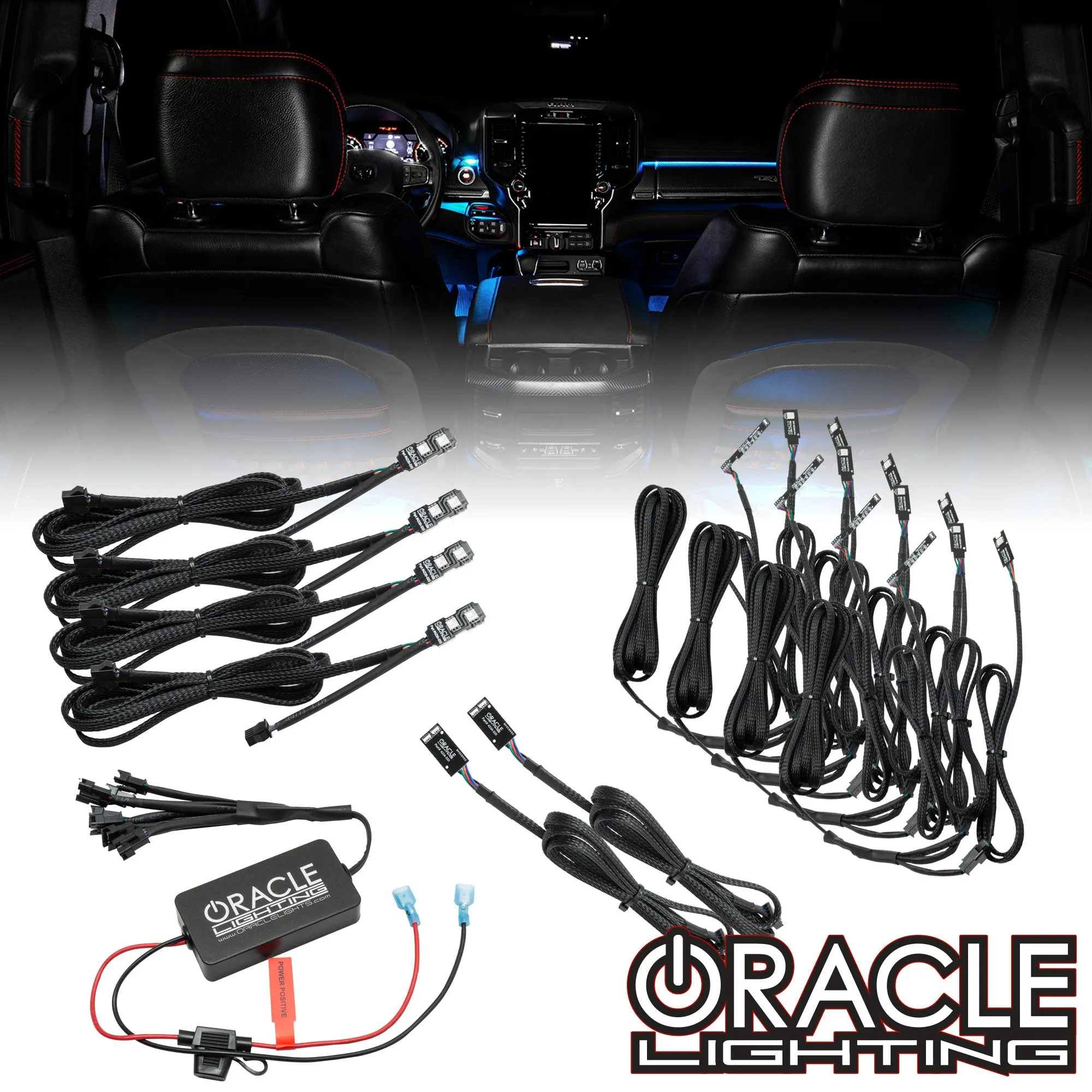 ORACLE Lighting 2019-2024 RAM Complete Interior Ambient Lighting ColorSHIFT RGB Conversion Kit