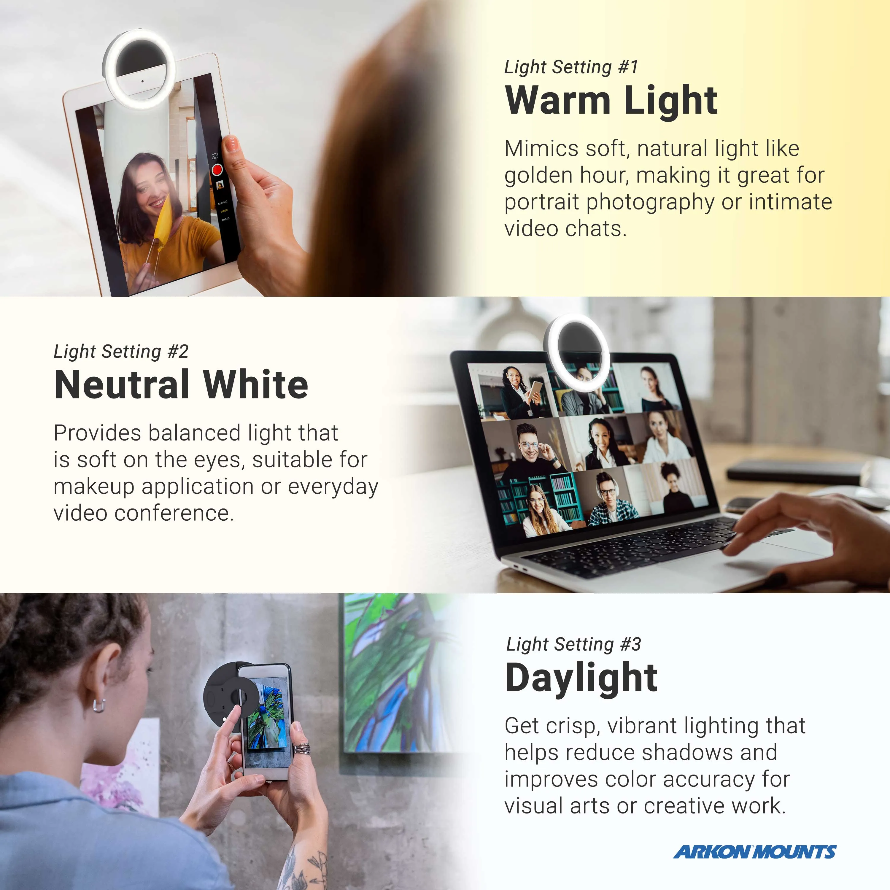 Phone Tripod Mount and LED Ring Light Bundle