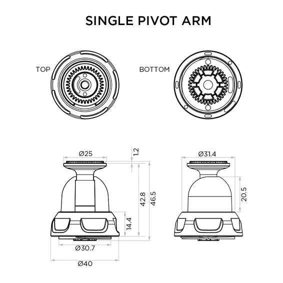 Quad Lock 360 Arm - Single Pivot