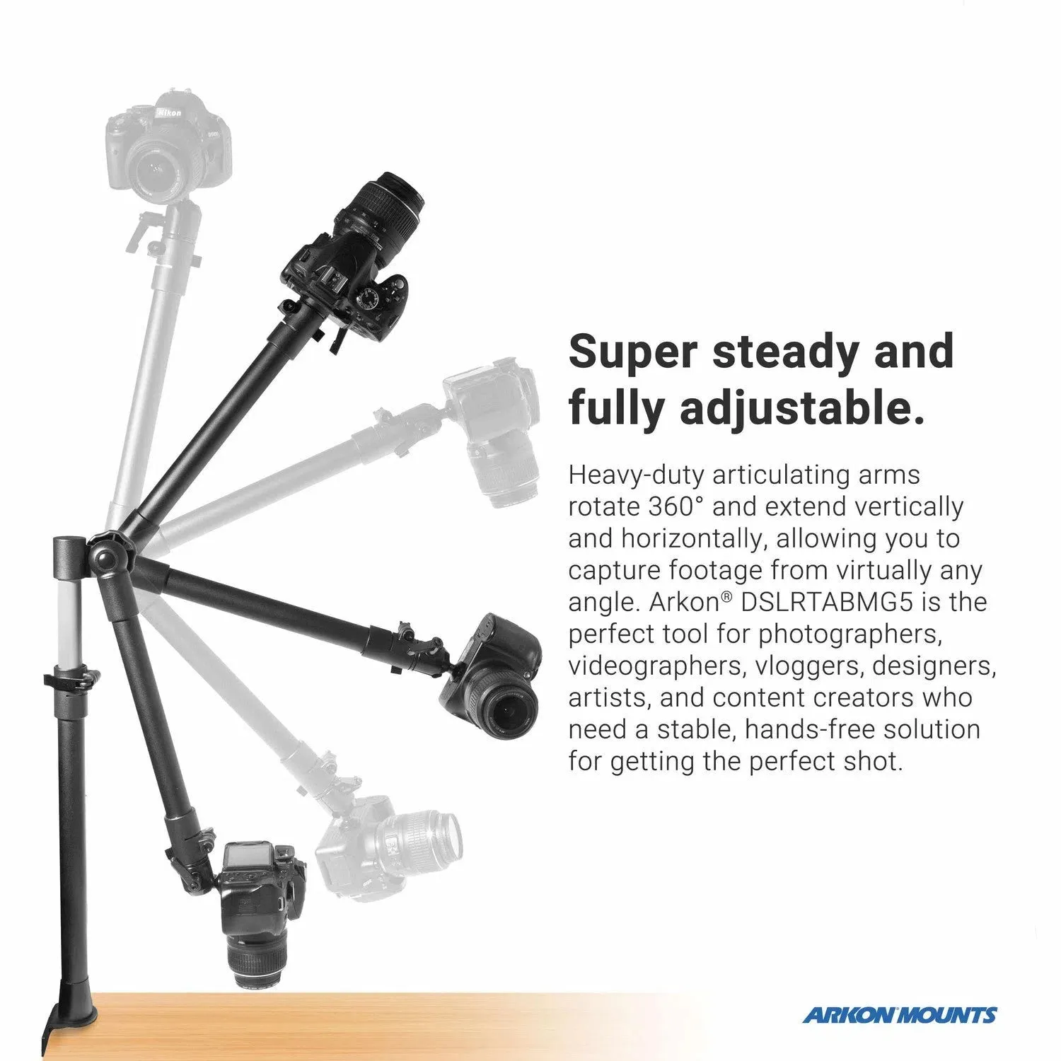 Remarkable Creator™ Studio Mount - Overhead Camera Mount. Includes Camera, Tablet, and Phone Holder