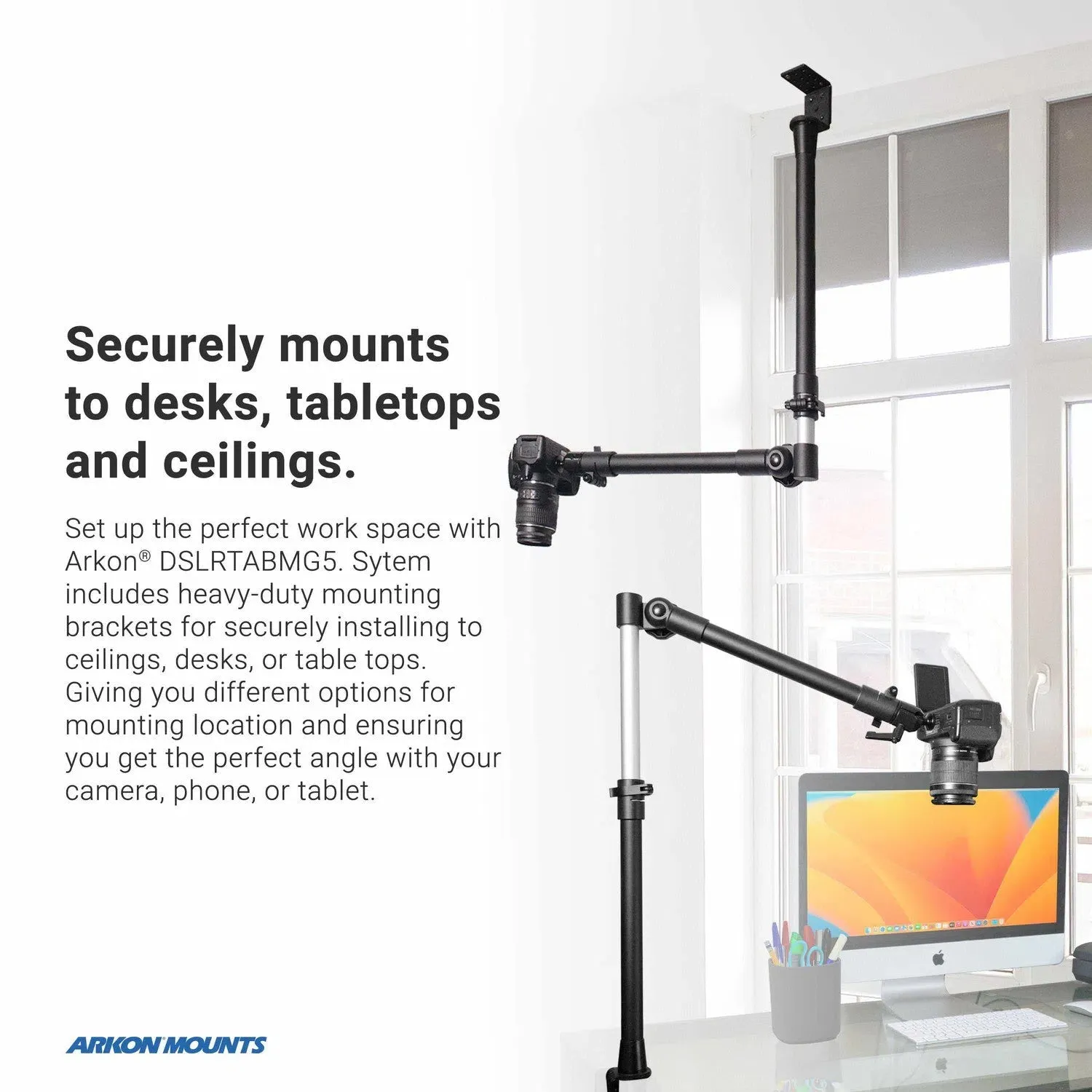 Remarkable Creator™ Studio Mount - Overhead Camera Mount. Includes Camera, Tablet, and Phone Holder