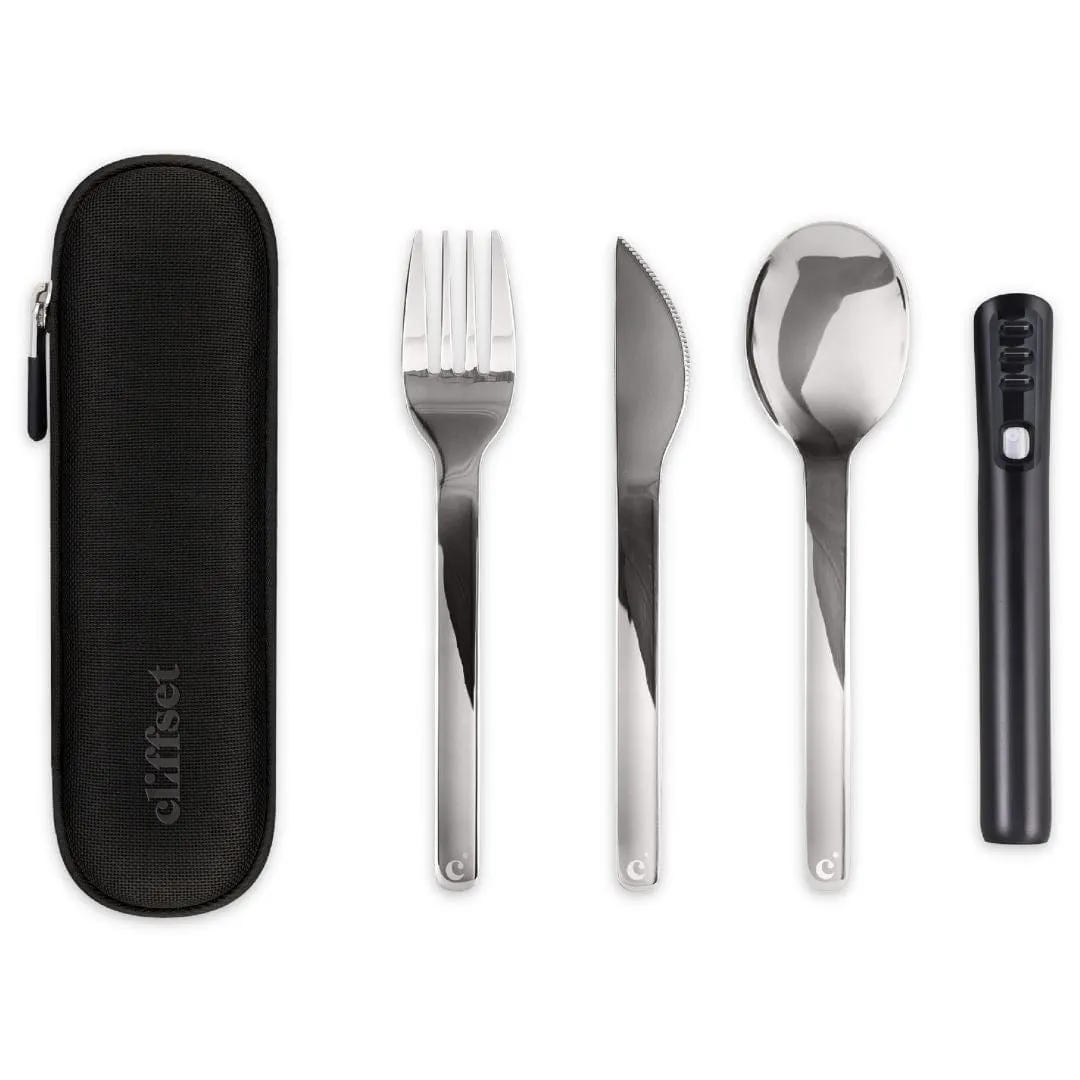 Reusable Portable Cutlery with Refillable Cleaner