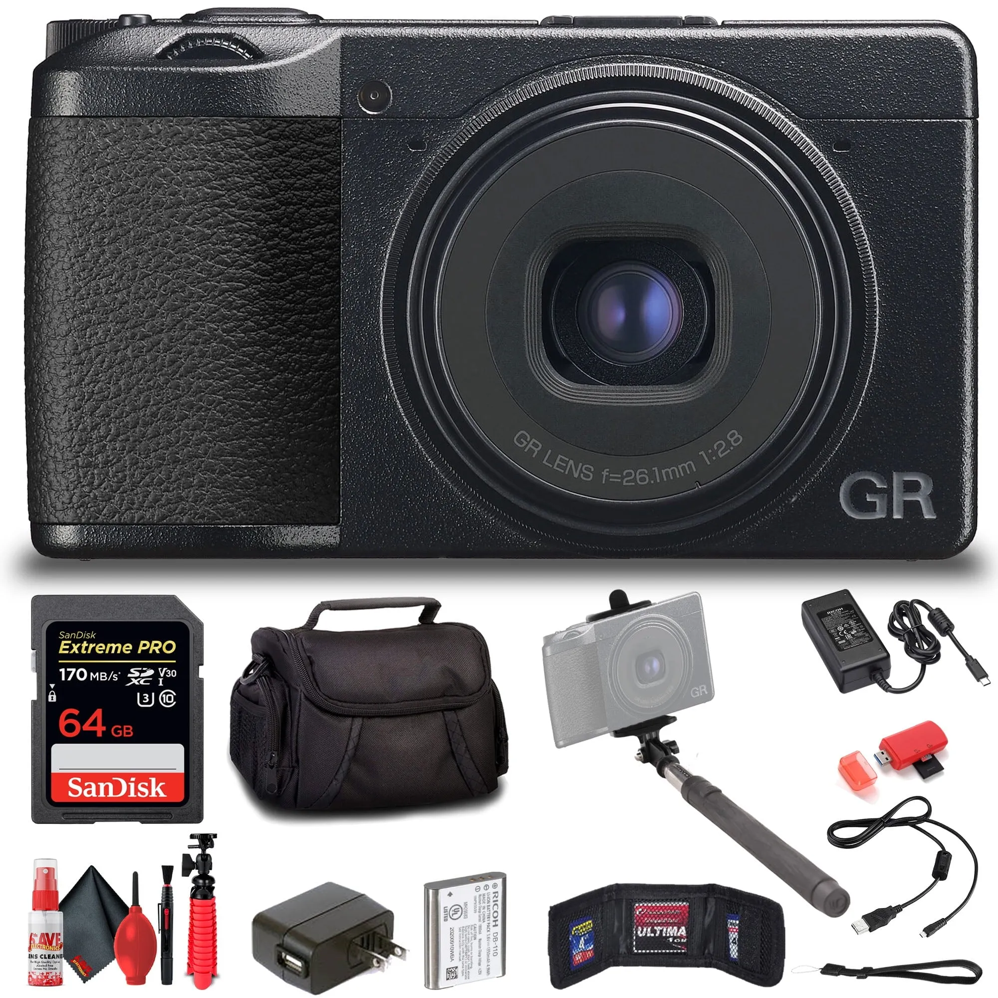 Ricoh GR III Digital Camera with Deluxe Accessory Kit