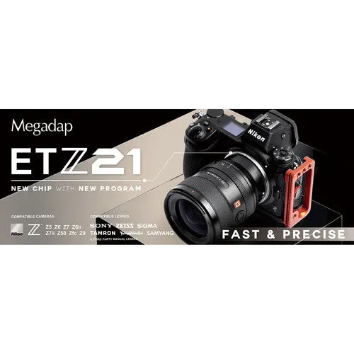 Venus Optics Megadap ETZ21 Sony E-Mount Lens to Nikon Z-Mount Autofocus Adapter