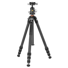 VEO 5 264CB-160S Carbon Tripod w/ Dual-Axis Head for Cameras & Smartphones